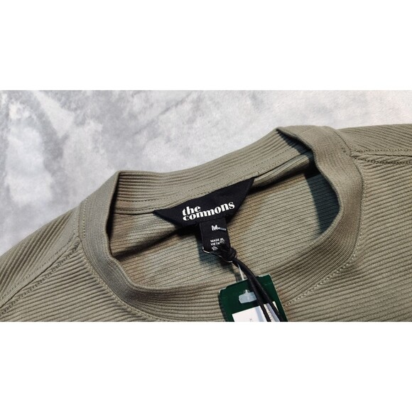 The Commons Medium Green Long Sleeve Ottoman Texture Crewneck Sweater NWT - Picture 4 of 8